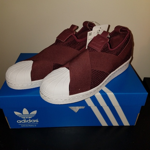 adidas originals superstar slip on womens red
